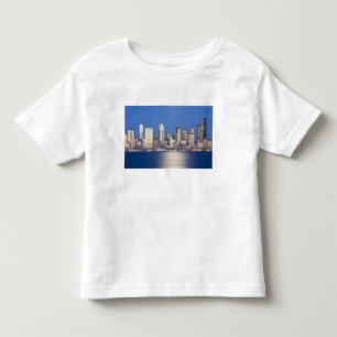 T-shirt Pour Les Tous Petits WA, Seattle, panorama de Seattle et baie d'Elliott