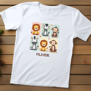 T-shirt Pour Les Tous Petits Whimsical Safari animal Doodles