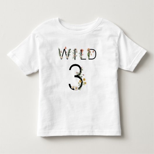 T-shirt Pour Les Tous Petits Wild 3 Fleurs sauvages 3e anniversaire (Devant)