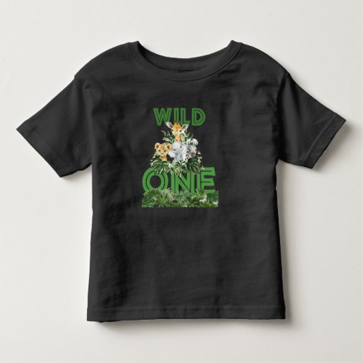 T-shirt Pour Les Tous Petits Wild One Safari premier anniversaire (Devant)