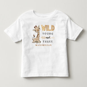 T-shirt Pour Les Tous Petits Wild Young et trois Anniversaire Jungle Baby T-shi
