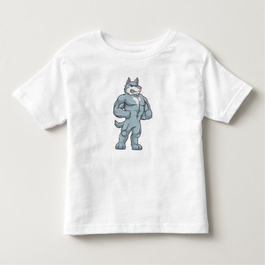 T-shirt Pour Les Tous Petits Wolf comme Bodybuilder extrême (Devant)