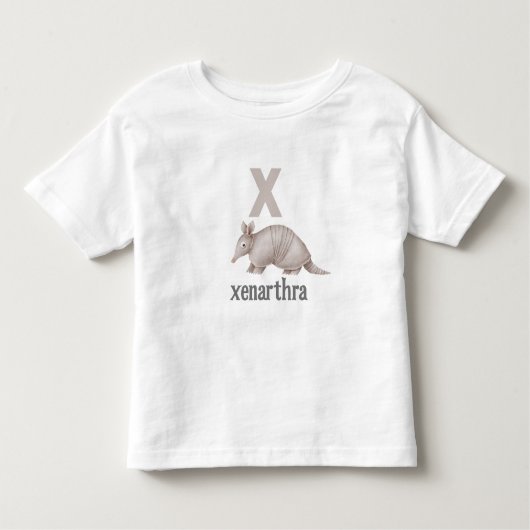 T-shirt Pour Les Tous Petits X est pour Xenarthra : Découvrez l'alphabet (Devant)