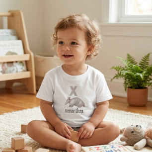 T-shirt Pour Les Tous Petits X est pour Xenarthra : Découvrez l'alphabet