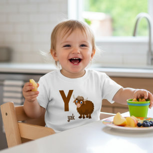 T-shirt Pour Les Tous Petits Y est pour Yak : Adorable Alphabet Learning