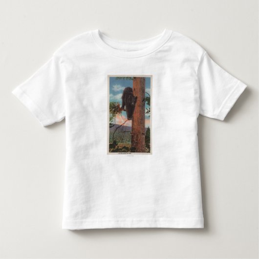 T-shirt Pour Les Tous Petits Yellowstone, WYView d'ours noir dans l'arbre (Devant)