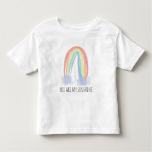 T-shirt Pour Les Tous Petits You are my sunshine watercolor painted rainbow