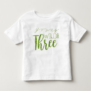 T-shirt Pour Les Tous Petits Young Wild & Three   Parties scintillant verte   3