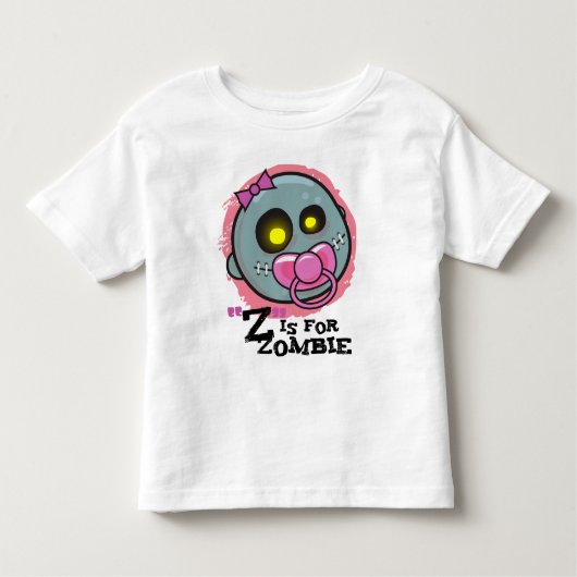 T-shirt Pour Les Tous Petits "Z" est pour Zombie avec / Pacifier Girls Toddler  (Devant)