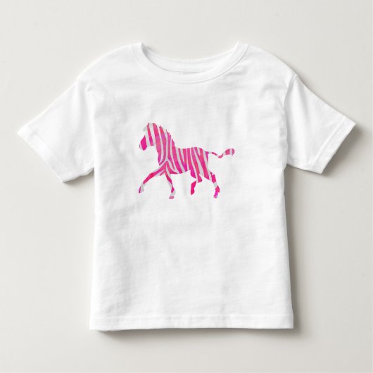 T-shirt Pour Les Tous Petits Zebra Hot rose et blanc Silhouette (Devant)