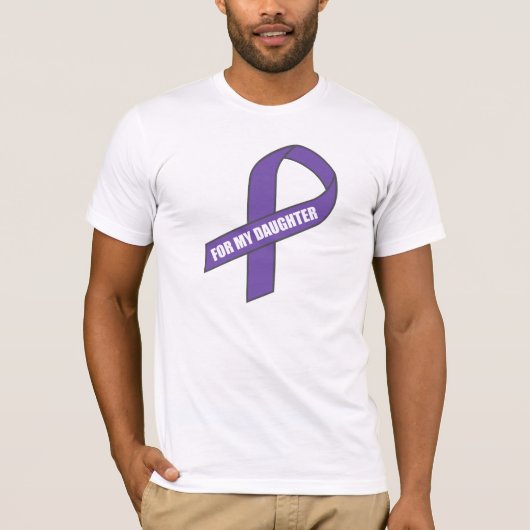 T-shirt Pour ma fille (ruban pourpre) (Devant)