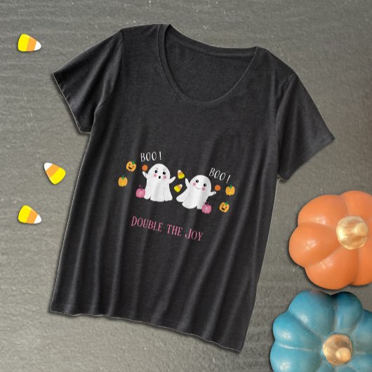 T-shirt pour maman-to-be d'Halloween Twin | Fantôm