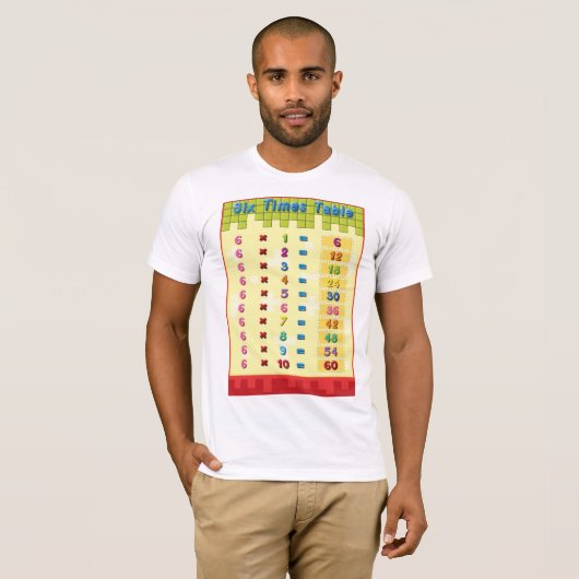 T-Shirt Pour Mens De Table Six Fois (Devant entier)