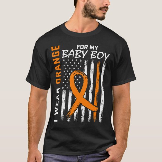 T-shirt Pour Mon Fils Bébé Garçon Leucémie Sensibilisation (Devant)
