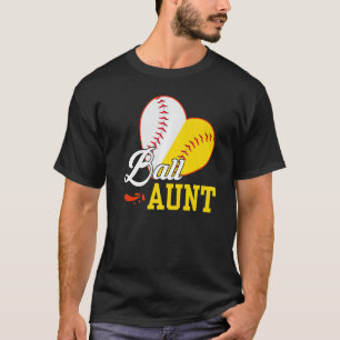 T-shirt Pour Mothers Day Ball Tante Softball Baseball