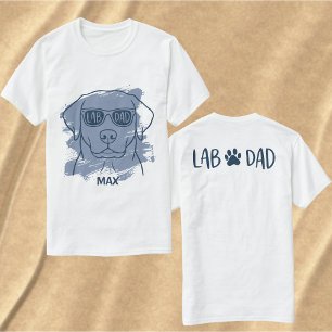 T-shirt pour papa Labrador avec nom personnalisé e