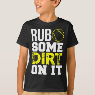 T-shirt pour parents de softball Maman Frotte un p