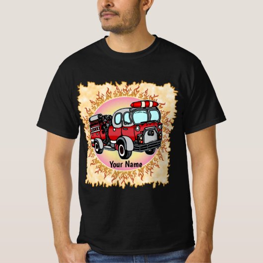 T-shirt pour petit camion à feu mignon (Devant)