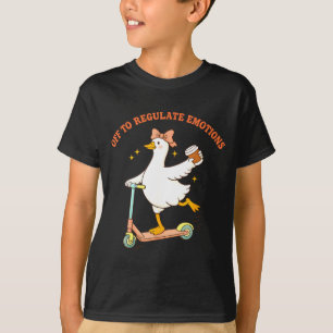 T-shirt Pour réguler les émotions trottinette d'oie drôle