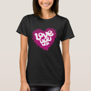 T-shirt pour slogan de coeur rose