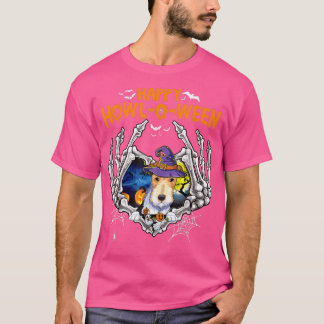 T-shirt Pour Terrier Skeleton Heart Happy HowlOWeen Costum