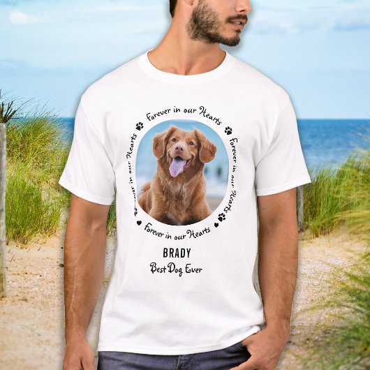 T-shirt Pour toujours dans nos coeurs Pet Loss Pet Photo M