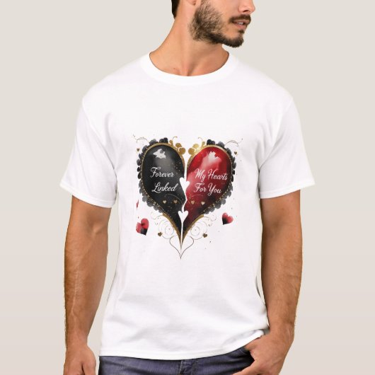 T-shirt Pour Toujours Lié, Mon Coeur bat Pour Vous (Devant)