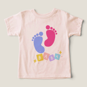 T-shirt pour tout-petit avec empreintes de pieds m