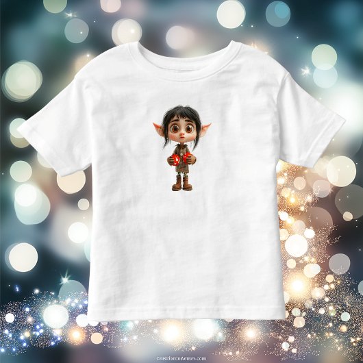 T-shirt pour tout-petit 'Elfe de Noël Fille surpri