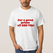 T-shirt Pour un bon appel principal. (Devant)
