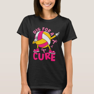 T-shirt Pour Un Traitement Dabbing Pink Volleyball Cancer