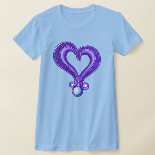 T-shirt Pourcentage de coeur violet KiniArt (Poser)