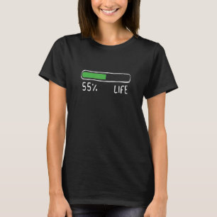 T-shirt Pourcentage de la vie Anniversaire 55 ans Vie P