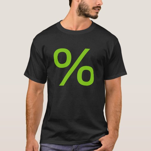 T-shirt Pourcentage (petit) - Martian Green (Devant)