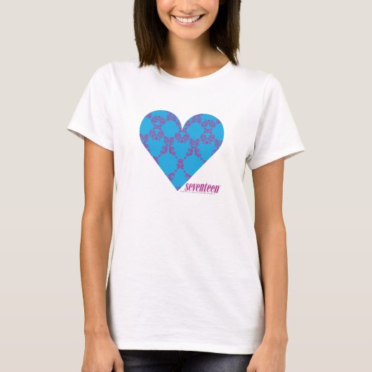 T-shirt Pourpre-Aqua 3 de damassé (Devant)