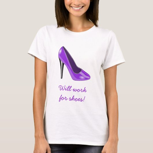 T-shirt pourpre de chaussure de talon haut (Devant)