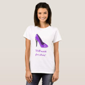 T-shirt pourpre de chaussure de talon haut (Devant entier)