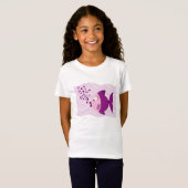 T-shirt pourpre de filles de composition en (Devant entier)