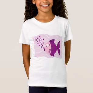T-shirt pourpre de filles de composition en
