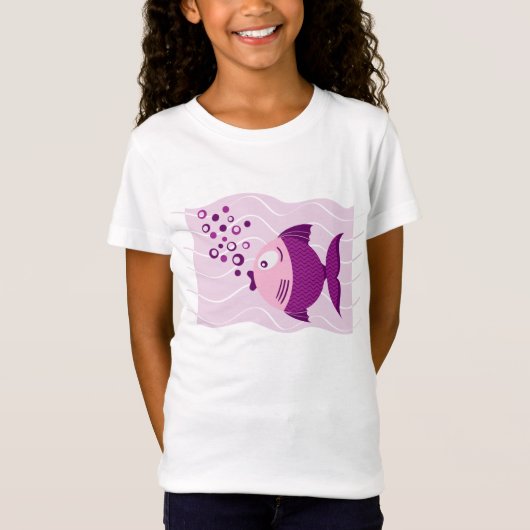 T-shirt pourpre de filles de composition en (Devant)