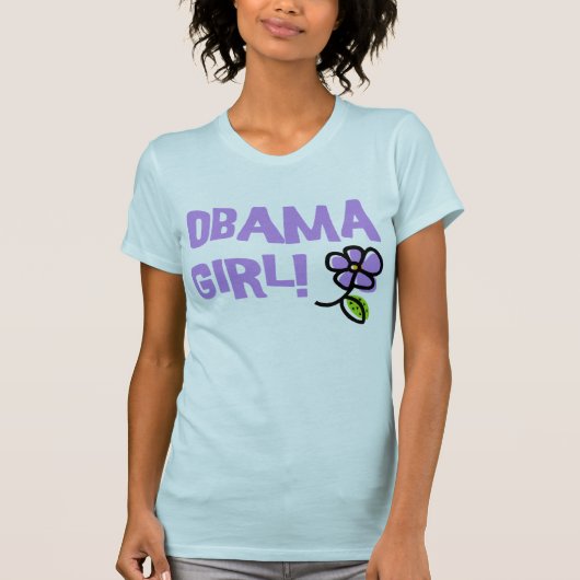 T-shirt pourpre de fleur de fille fraîche d'Obama (Devant)
