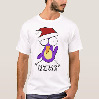 T-shirt pourpre de kiwi de Père Noël