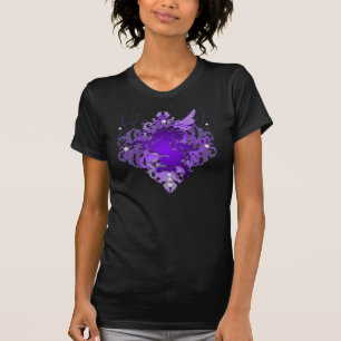T-shirt pourpre de licorne d'imaginaire urbain de