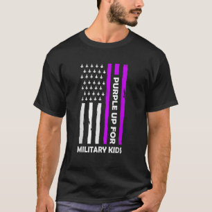 T-shirt Pourpre Pour Les Enfants Militaires De L'Enfant Mi