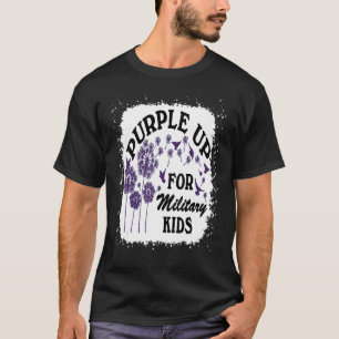 T-shirt Pourpre Pour Les Enfants Militaires Mois De L'Armé