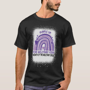 T-shirt Pourpre Pour Les Enfants Militaires Mois De L'Armé