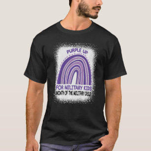 T-shirt Pourpre Pour Les Enfants Militaires Mois De L'Armé