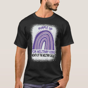 T-shirt Pourpre Pour Les Enfants Militaires Mois De L'Armé