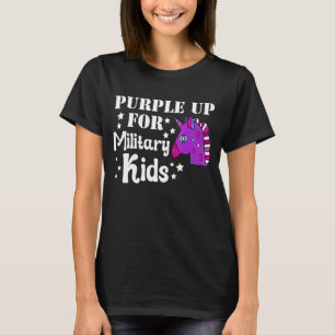 T-shirt Pourpre Pour Les Enfants Militaires Mois De L'Armé