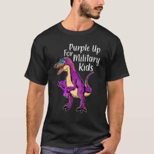 T-shirt Pourpre Pour Les Enfants Militaires Mois De L'Armé